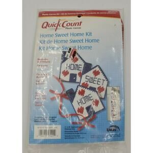 Quick Count Plastic Canvas Kit Home Sweet Home Decorative Wall Hanging Sealed
